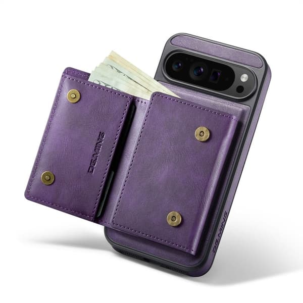 DG.MING M6 Series Konstläder Plånboksfodral för Google Pixel 10 Pro XL - Lila