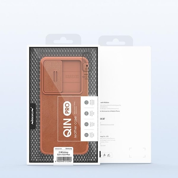 Nillkin Galaxy S23 Plus Plånboksfodral Qin Läder Pro - Brun
