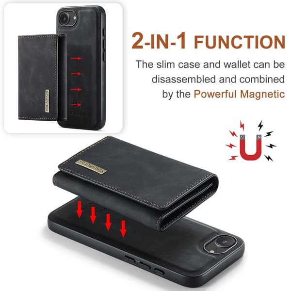 DG.MING M1 Series Mobilskal till iPhone 16e med Kickstand - Svart