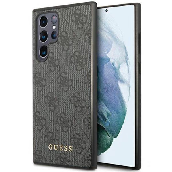 Guess Galaxy S23 Ultra Skal Metall Gold Logo - Grå