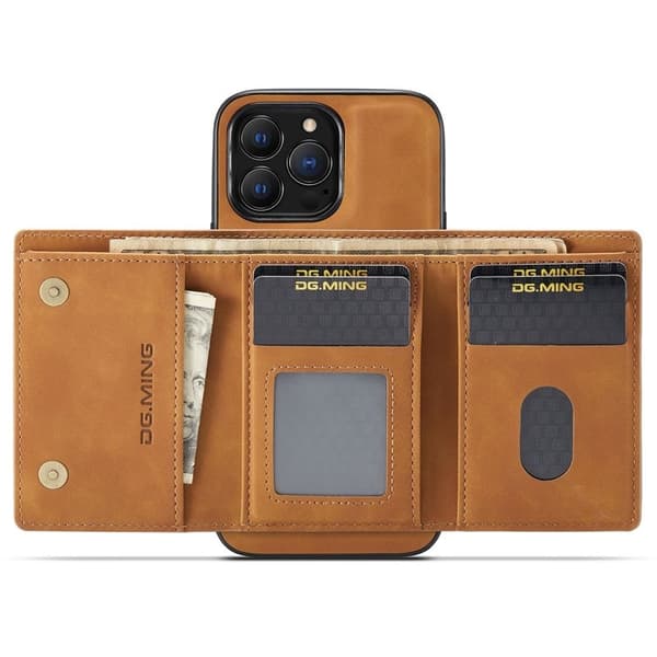 DG.MING M1 Series Mobilskal till iPhone 14 Pro Max 2-i-1 Magnetisk Brun
