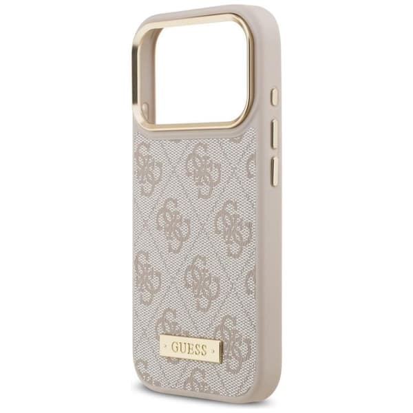 Guess Mobilskal till iPhone 17 Pro MagSafe 4G Logo Plate - Rosa