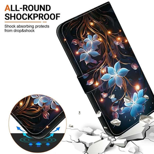 Plånboksfodral för Samsung Galaxy S26 Plus Mönstertryckt Konstläder - Blomma