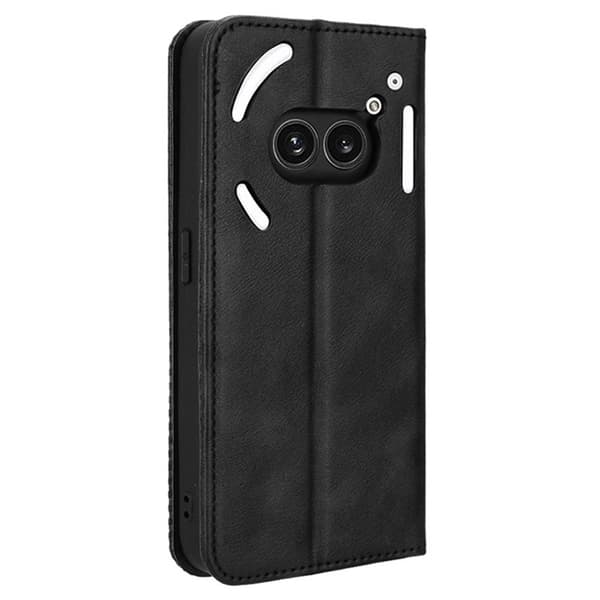 Nothing Phone (2a) Plus Plånboksfodral Retro Kickstand - Svart Svart