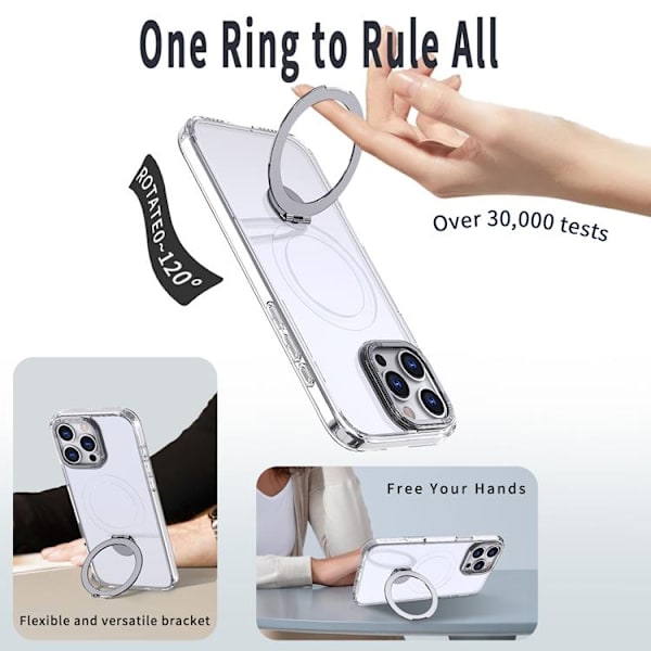 Mobilskal till iPhone 14 Pro MagSafe Rotating Kickstand Transparent