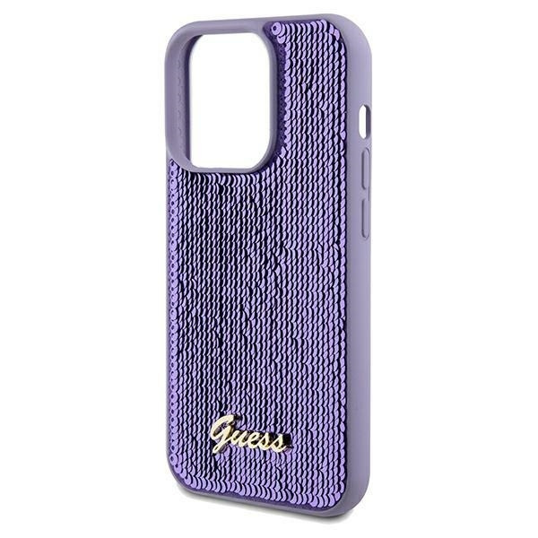 Guess telefontaske til iPhone 13 Pro/13 MagSafe Sequin Script Metal - Lilla