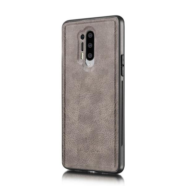DG.MING OnePlus 8 Pro Plånboksfodral 2-i-1 Äkta läder Grå
