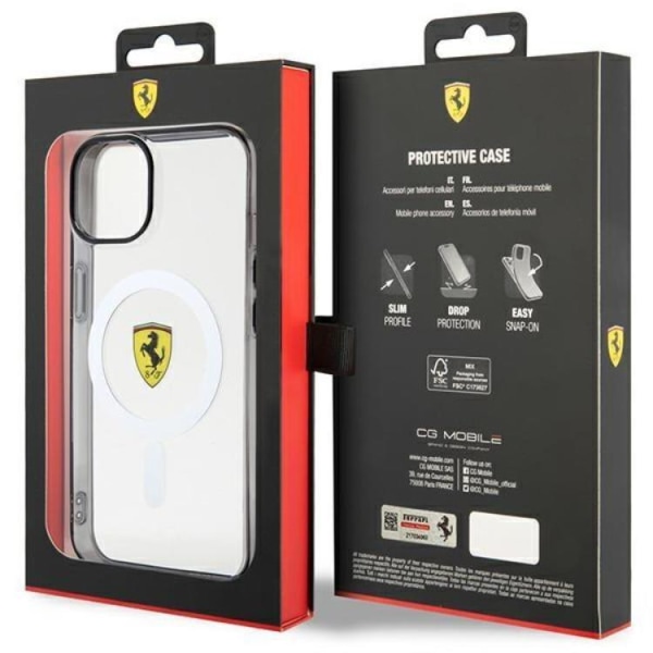 Ferrari iPhone 14 Plus Mobilskal Magsafe Outline - Transparent