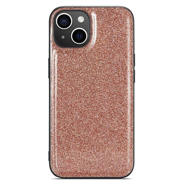 DG.MING Mobilskal till iPhone 13 Glitter PU Läder+PC+TPU Guld