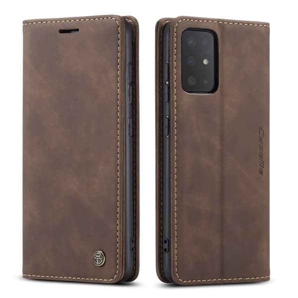 CASEME Series Plånboksfodral Konstläder Ställ Samsung Galaxy S20 Plus - Brun