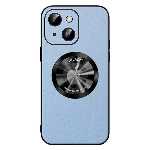 SULADA Mobilskal till iPhone 15 Plus Microfiber Läder + TPU Stöttålig - Blå