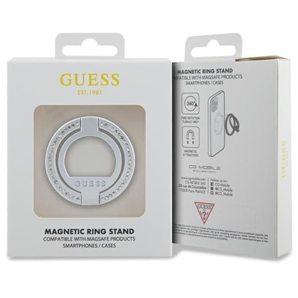 Guess Ringholder Magsafe Rhinestone - Sølv Silver