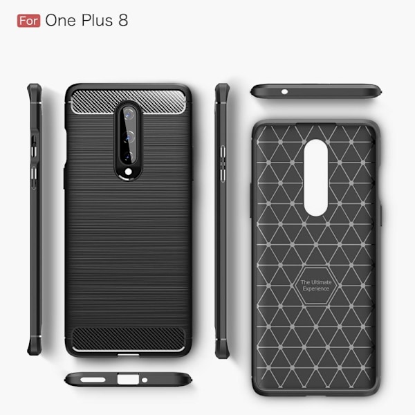 Carbon Fibre Skal OnePlus 8 - Blå Blå