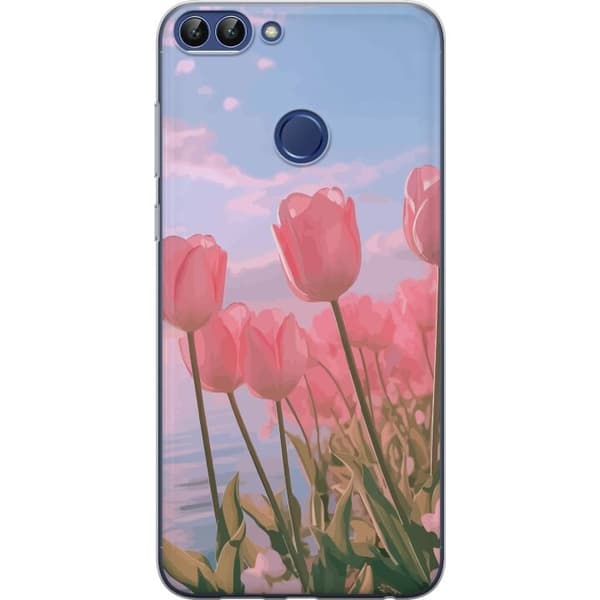 Mobilskal till Huawei P smart med Rosa Tulpaner