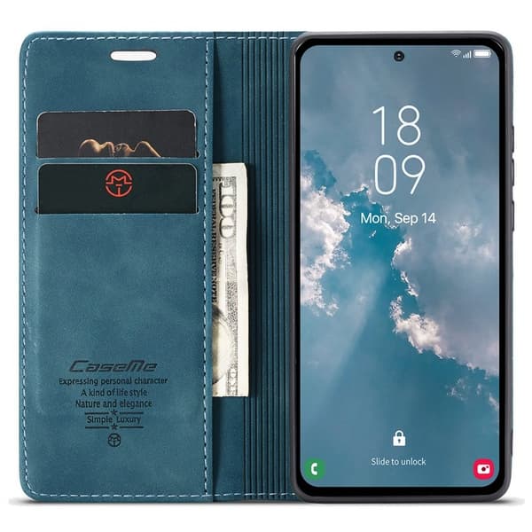 CASEME 013 Mobilskal för Samsung Galaxy A54 5G KonstLäder Blå