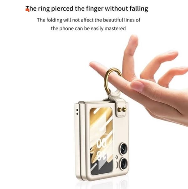 Mobilskal till Oppo Find N2 Flip Ringhållare Kickstand - Guld
