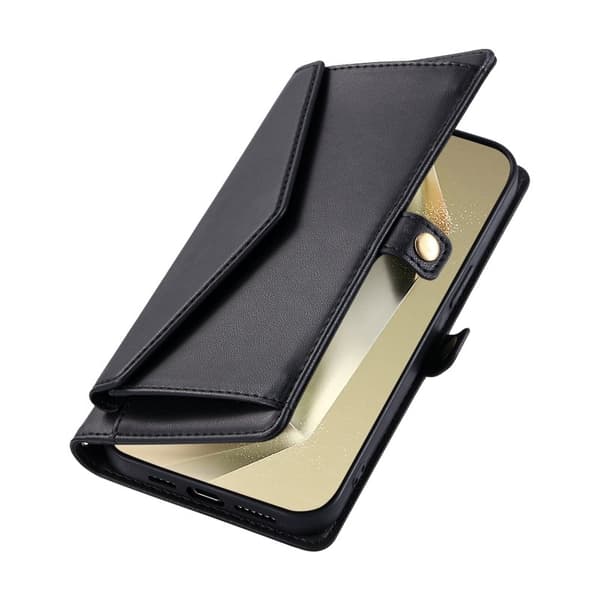 Samsung Galaxy S26/S26 Pro Plånboksfodral Konstläder Med Handrem - Svart