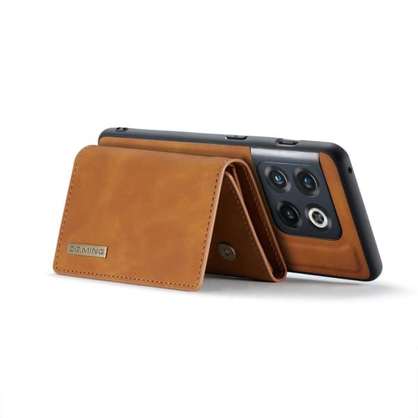 DG.MING OnePlus 10 Pro 5G Konstläder Plånboksfodral Magnetisk Brun