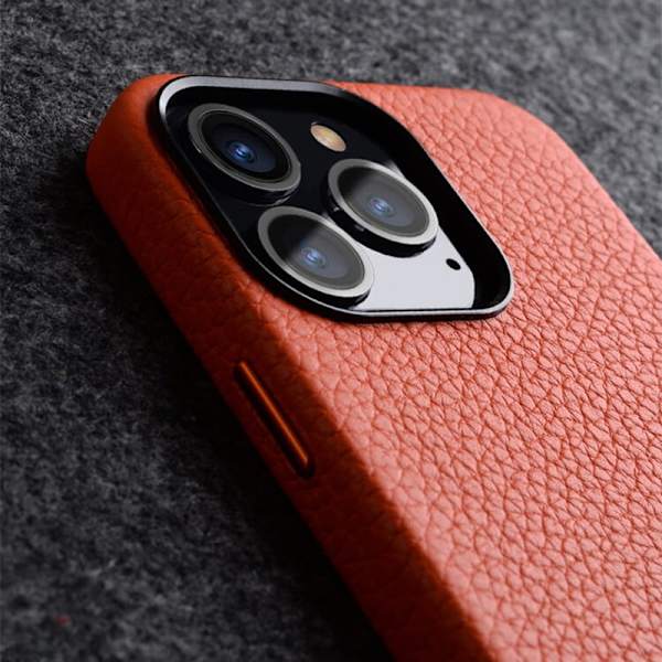 MELKCO Mobilskal till iPhone 14 Pro Max Äkta Läder + PC - Orange