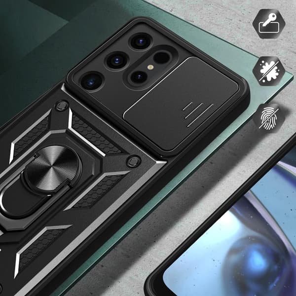 Mobilskal till Galaxy S24 Ultra Hybrid Armor Camshield - Blå Blå