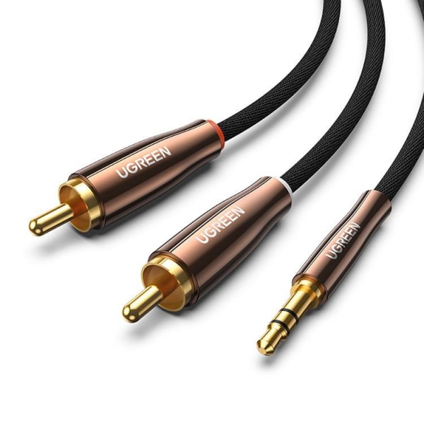 Ugreen Audiokabel 3,5 mm Mini Jack til 2RCA 2m - Kobber