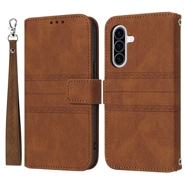 Galaxy A17 / A26 Plånboksfodral Imprinted Konstläder - Brun Brun
