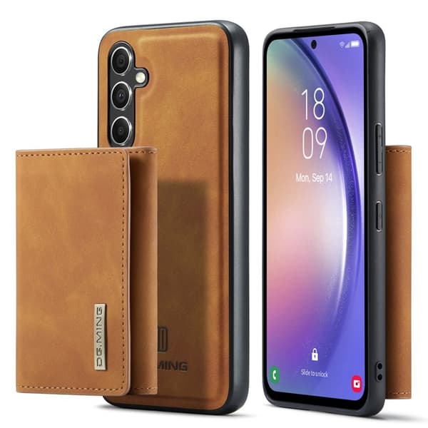 DG.MING Samsung Galaxy A54 5G Konstläder Plånboksfodral Brun