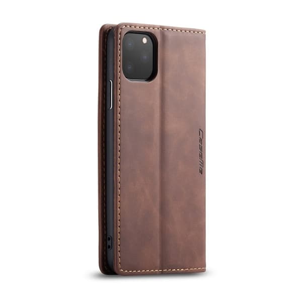 CASEME 013 Flip Konstläder Plånboksfodral för iPhone 11 Pro Max - Brun