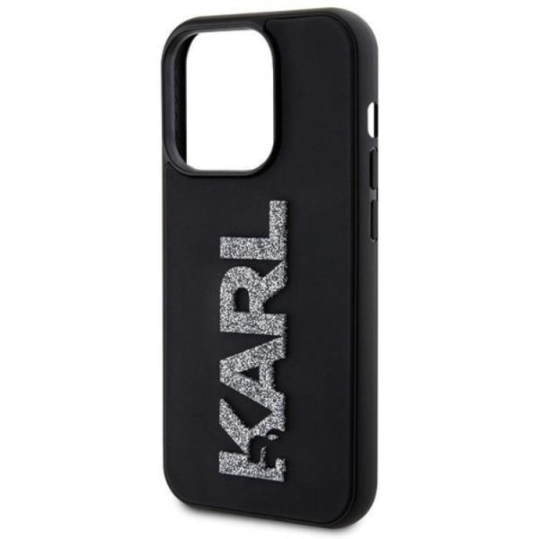 Karl Lagerfeld iPhone 15 Pro Mobilskal 3D Glitter Logo - Svart