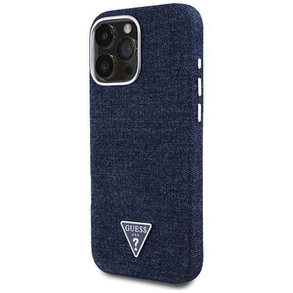 Guess Mobilskal till iPhone 16 Pro MagSafe Denim Triangle - Blå Blå