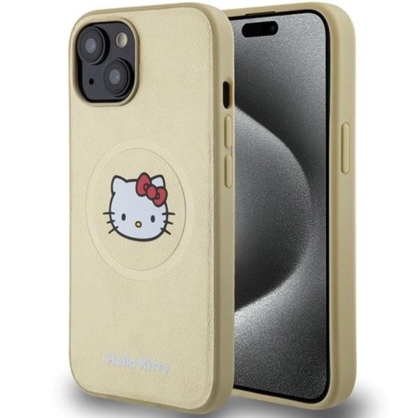 Hello Kitty iPhone 14 matkapuhelinkotelo Magsafe nahkainen Kitty Head - kulta