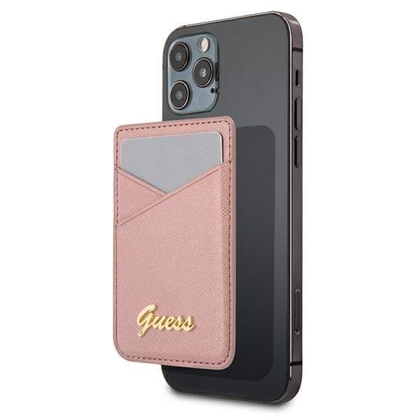Guess Saffiano Magsafe Kortholder - Rosa Pink
