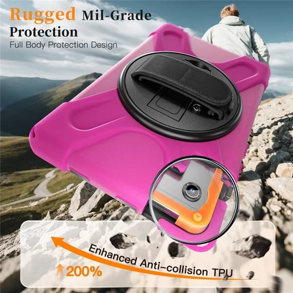 Mobilskal till Galaxy Tab A11 Kickstand Silikon Axelrem Rosa