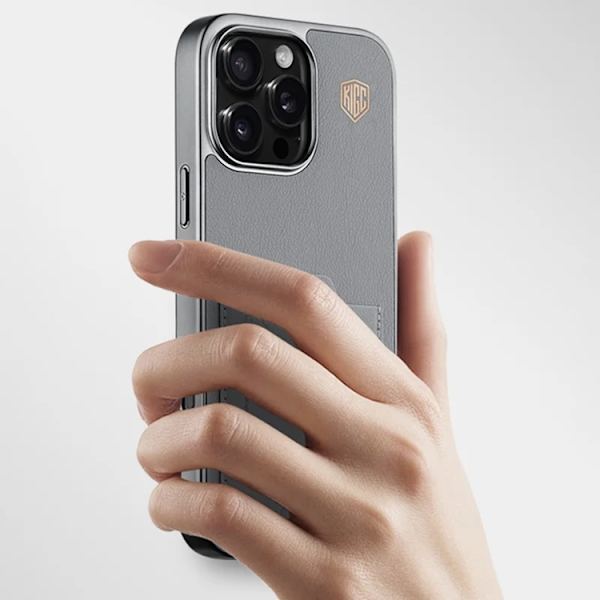 KIGC Mobilskal till iPhone 16 Pro Korthållare Electroplating - Grå Grå