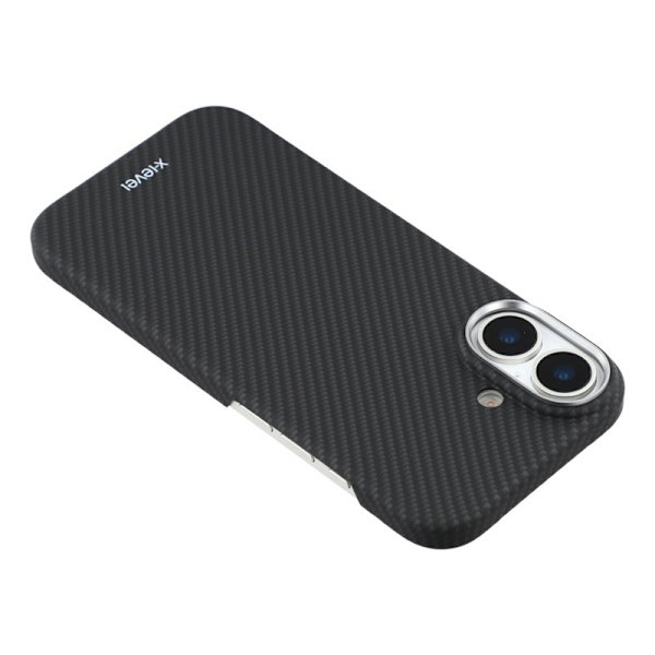 X-LEVEL Mobilskal till iPhone 17 Kolfiber Textur Hård PC Svart