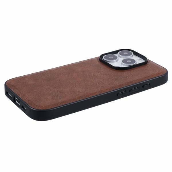 X-LEVEL Bojue-3 Mobilskal till iPhone 16 Pro MagSafe Läder Brun