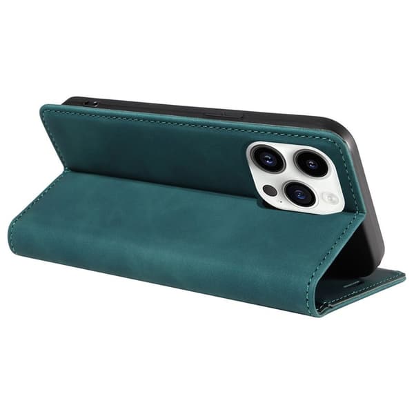 BETOPNICE 003 iPhone 15 Pro Max Plånboksfodral TPU + Konstläder - Grön