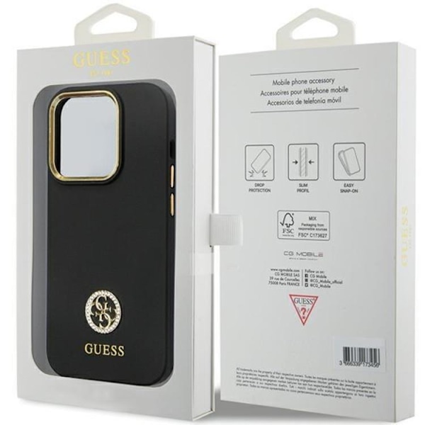 Guess iPhone 13 Pro/13 Mobilskal Silikon Logo Strass - Svart Svart