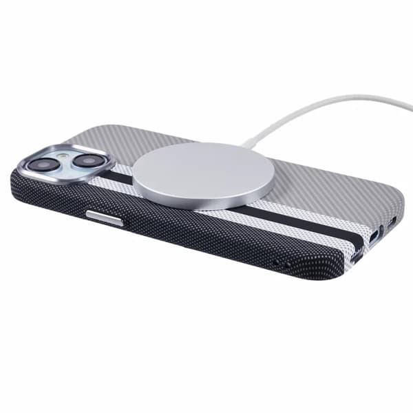 Mobilskal till iPhone 15 Magsafe Aramid Fiber - Grå Grå