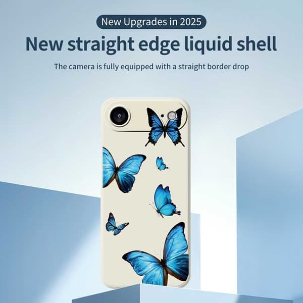 Mobilskal till iPhone Air Blue Butterflies Pattern TPU - Lila Lila