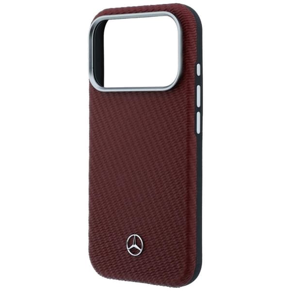Mercedes Mobilskal för iPhone 17 Pro Max MagSafe Läder Wood Effect - Röd