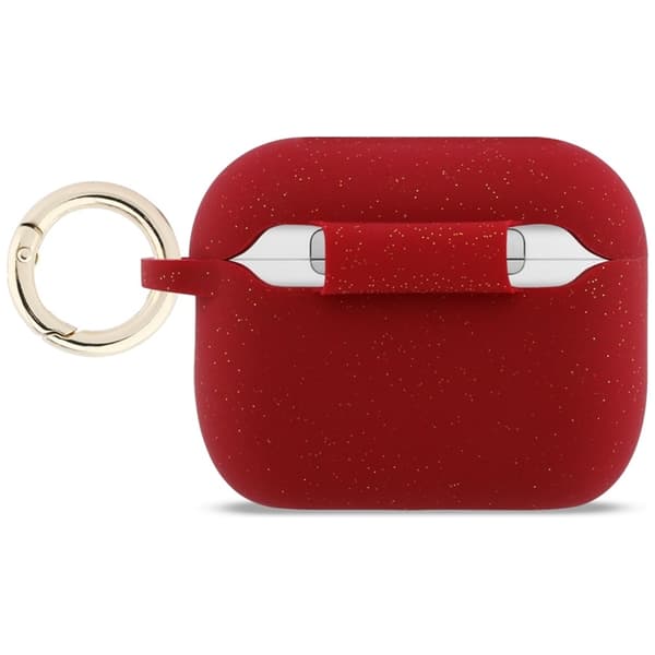 Guess AirPods Pro 3 Skal Silicone Glitter Ring Röd
