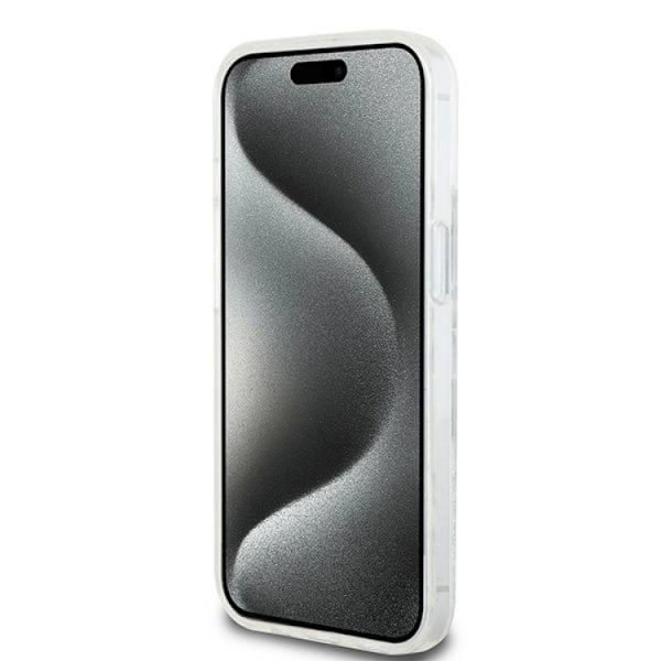 DKNY iPhone 14 Mobilskal Liquid Glitter Multi Logo - Vit