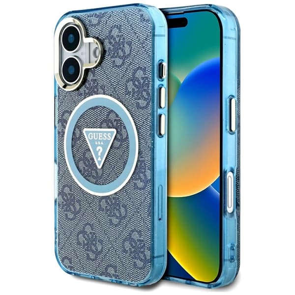 Guess iPhone 16 Magsafe Glitter Telefontaske - Blå Blå