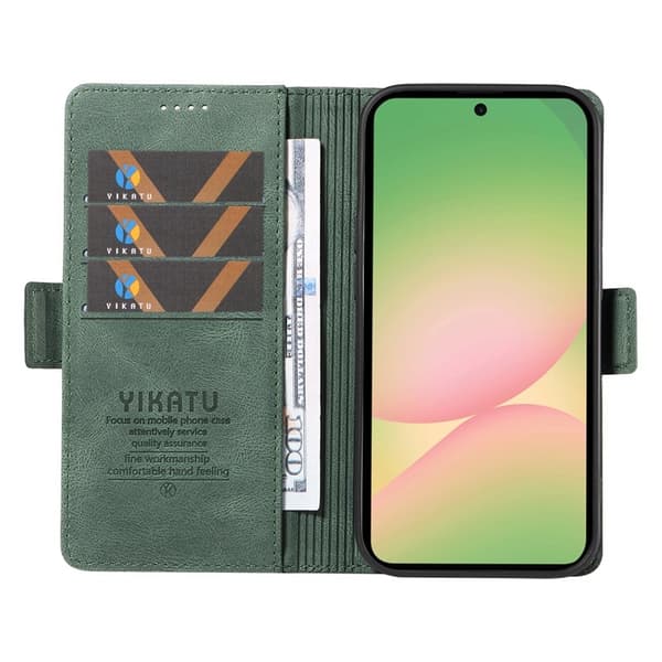 YIKATU Samsung Galaxy A57 Plånboksfodral Konstläder - Grön