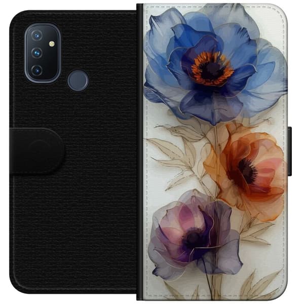 Pung Taske til OnePlus Nord N100 med silkeblomster