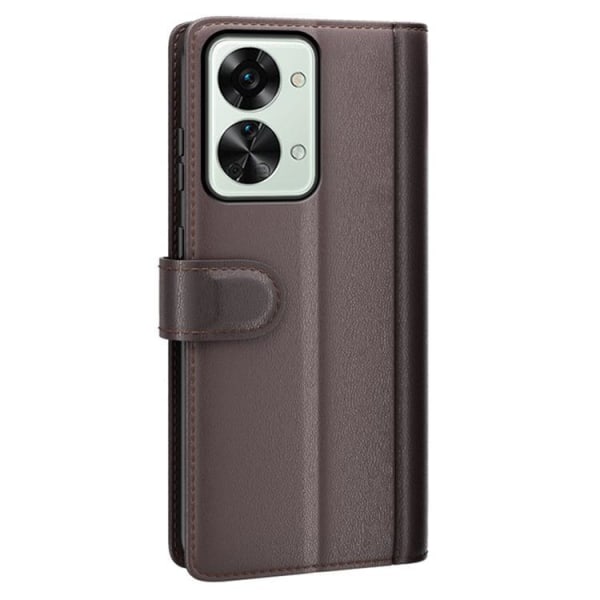 OnePlus Nord 2T 5G lompakkokotelo aitoa nahkaa läppäkotelo - ruskea