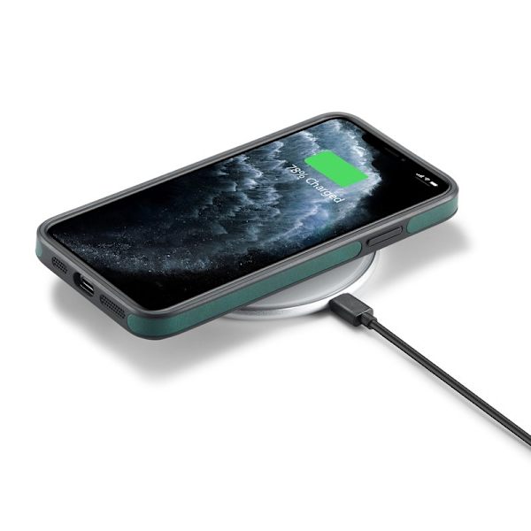 DG.MING Mobilskal till iPhone 11 Pro Max Läderbeläggning Grön