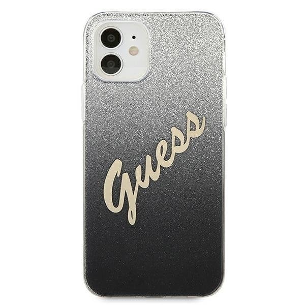 Guess Skal iPhone 12 Mini Glitter Gradient Script - Svart Svart