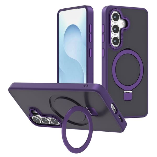 Mobilskal för Samsung Galaxy S26 Plus Magnetiskt TPU + PC Kickstand - Mörklila